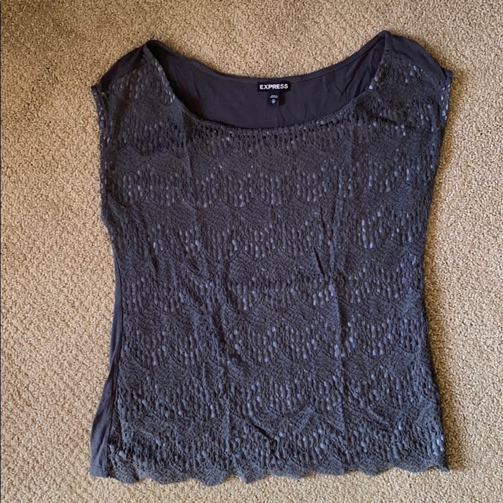 Express XS Lace Accent Blouse